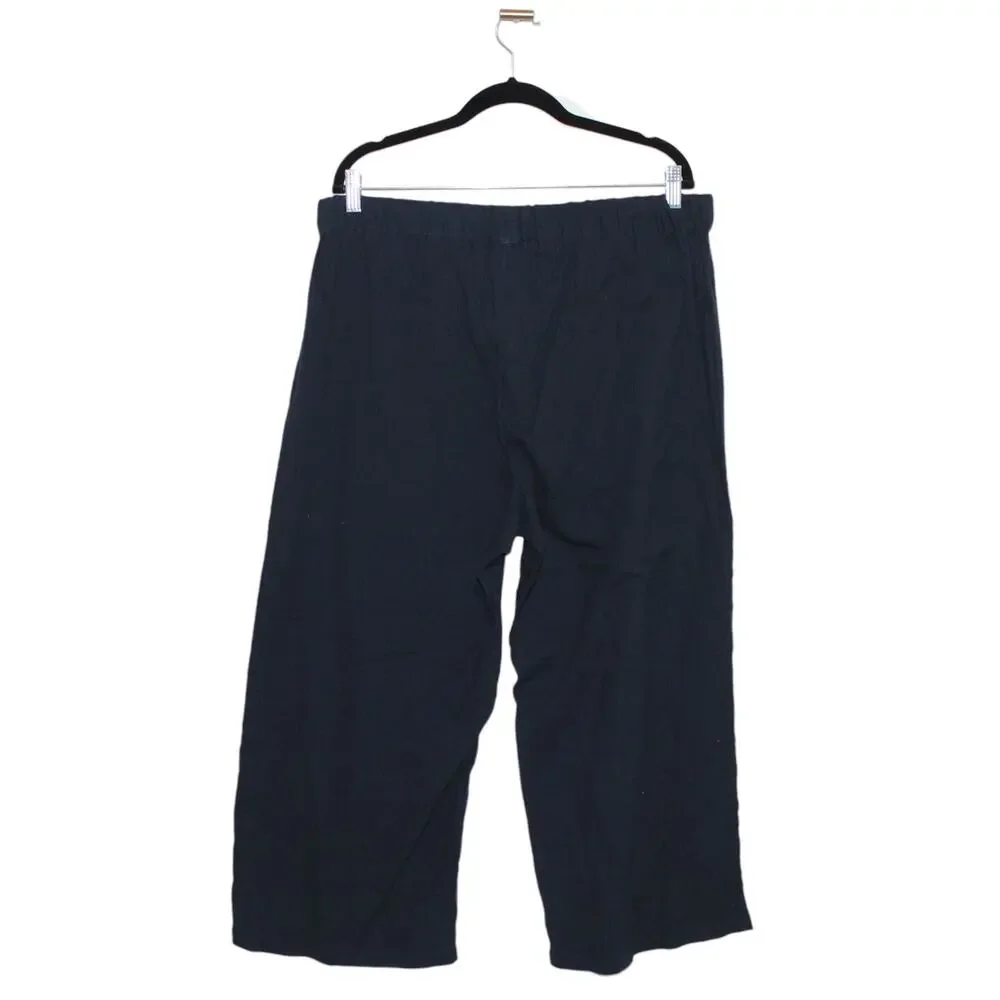 J. Crew 100% Cotton Cropped Pants Size XL Navy Blue NWT